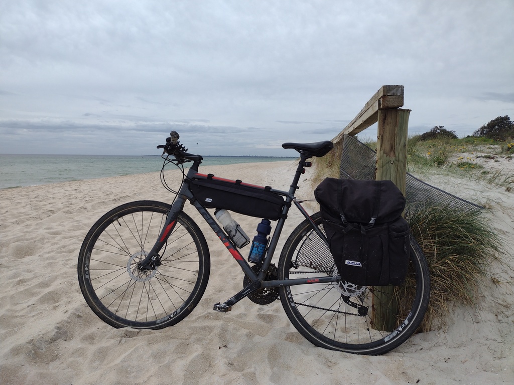 bike on carrum beach